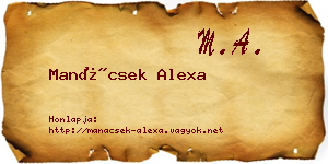 Manácsek Alexa névjegykártya